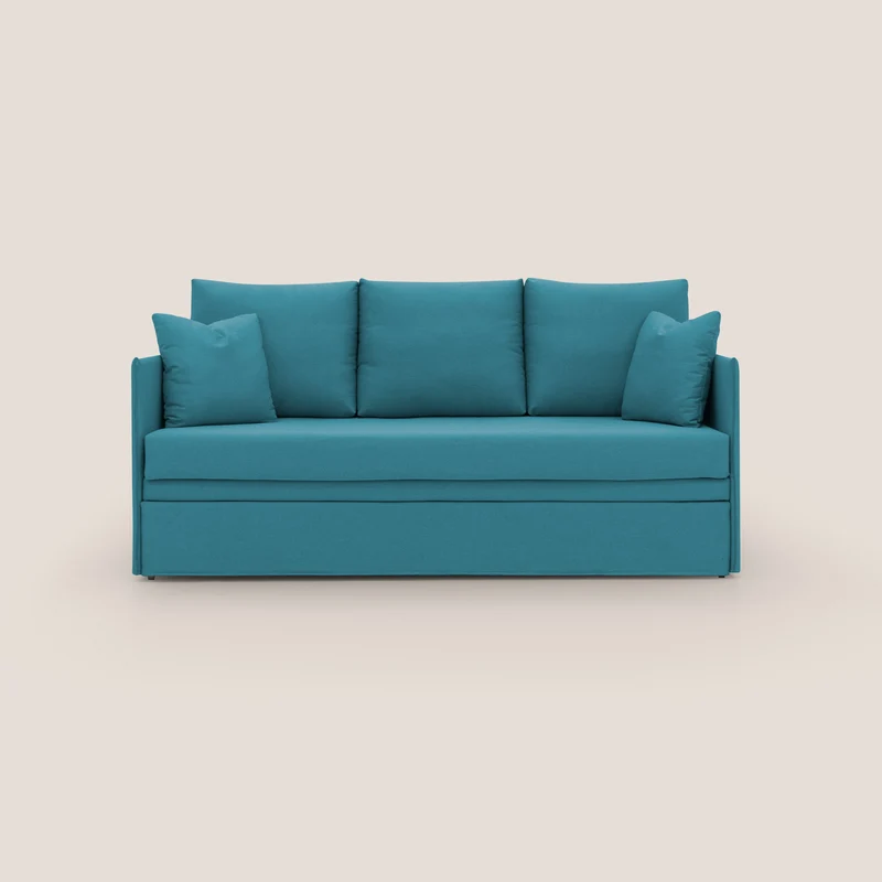 Brera Divano duplex con doppio letto in tessuto simil cotone impermeabile T13 azzurro