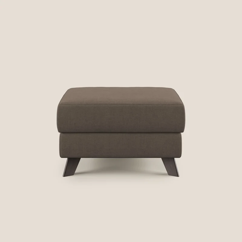 Moon Pouf contenitore e piedini alti in tessuto morbido impermeabile T02 marrone