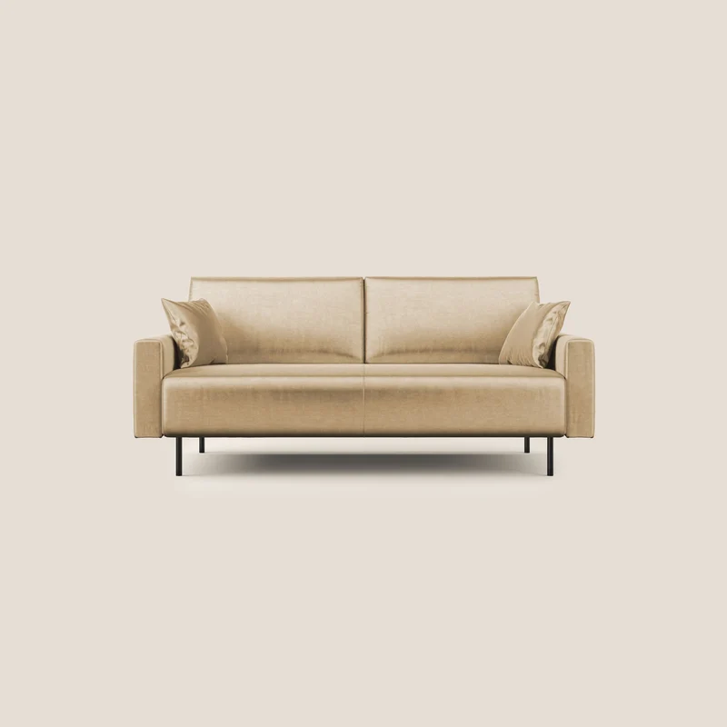 Arthur divano moderno in velluto morbido impermeabile T01 beige