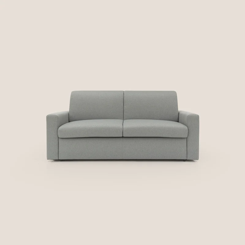 Kansas Divano letto matrimoniale alto 20 cm in tessuto impermeabile misto cotone T13 grigio