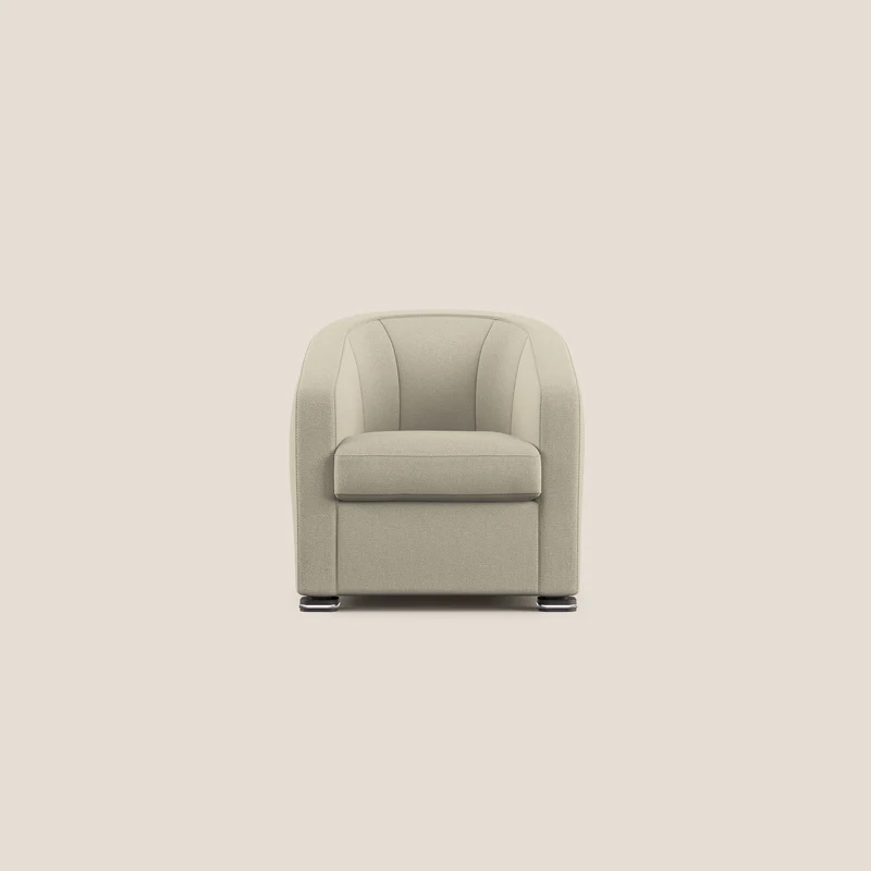 Cloe Poltroncina in tessuto smacchiabile con acqua QuickClean T08 panna