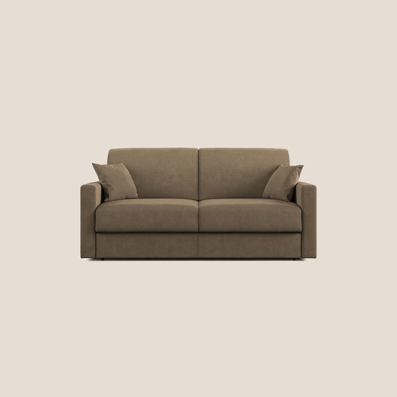 Chris Divano letto in microfibra smacchiabile T11 marrone