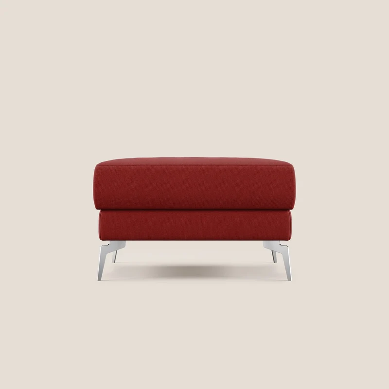 Star Pouf con piedini alti in tessuto smacchiabile T05 rosso