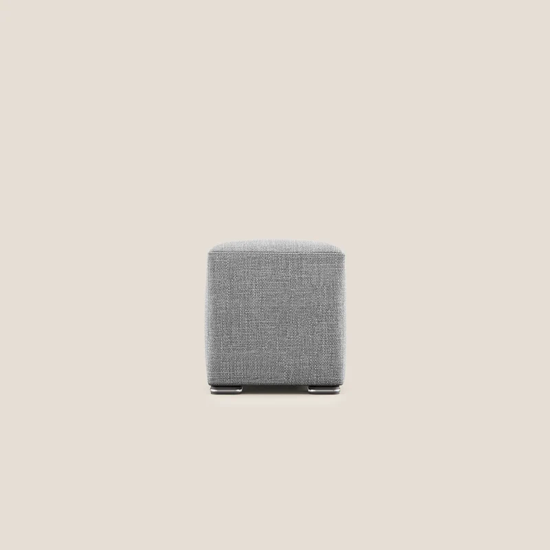 Cube pouf in morbido tessuto impermeabile ad intreccio melangiato T06 grigio