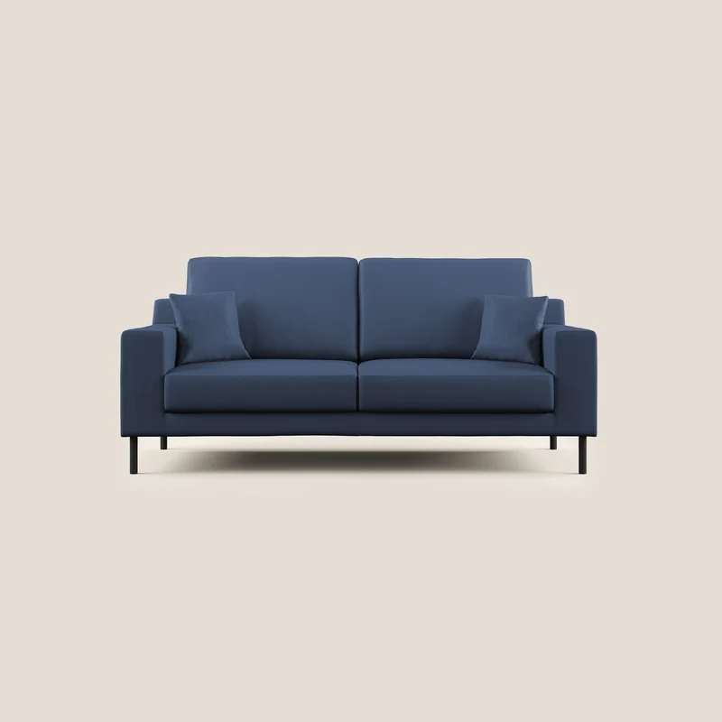Uranio divano moderno lineare in Ecopelle impermeabile T04 blu