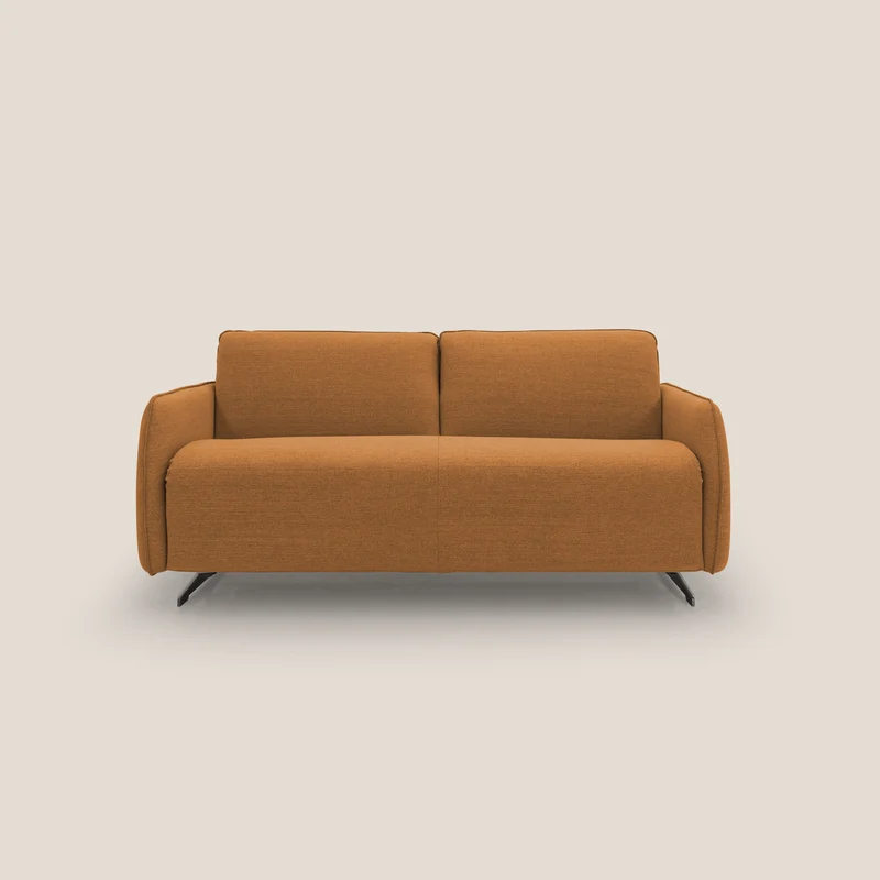 Texas Divano letto matrimoniale moderno in tessuto impermeabile T19 arancio