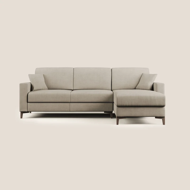 Kafka divano letto angolare in morbido tessuto impermeabile T02 beige