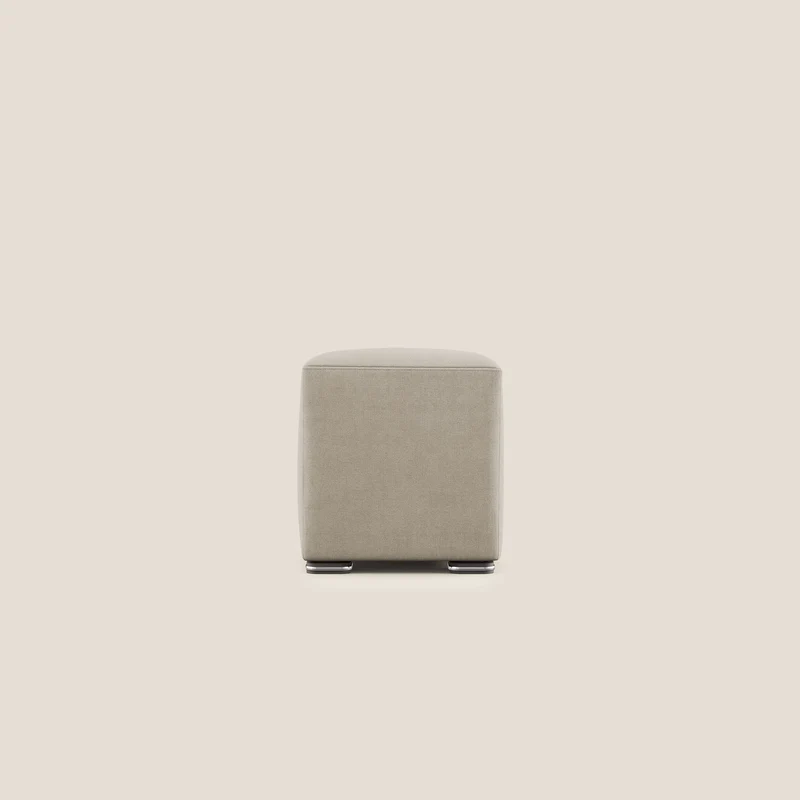 Cube pouf in tessuto morbido impermeabile T02 beige