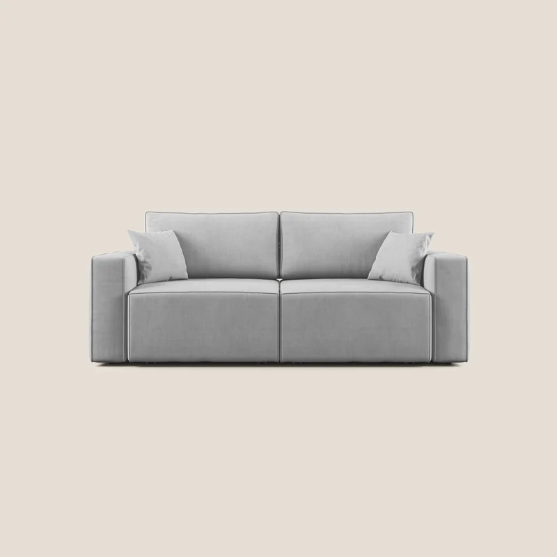 Morfeo divano con sedute estraibili in morbido tessuto impermeabile T02 grigio chiaro