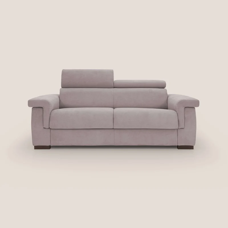 Bjorn divano letto sfoderabile con materasso H18 cm e poggiatesta reclinabili in tessuto impermeabile T02 rosa