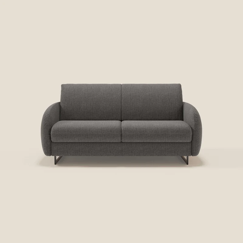 Ninfea divano letto Design Morbido con Piedini alti in Metallo e Materasso H18 cm in tessuto impermeabile T03 antracite